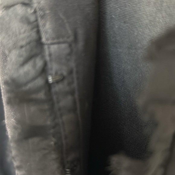 SASSY black military band style mesh trim blazer with ruffle accents - Picture 5 of 6